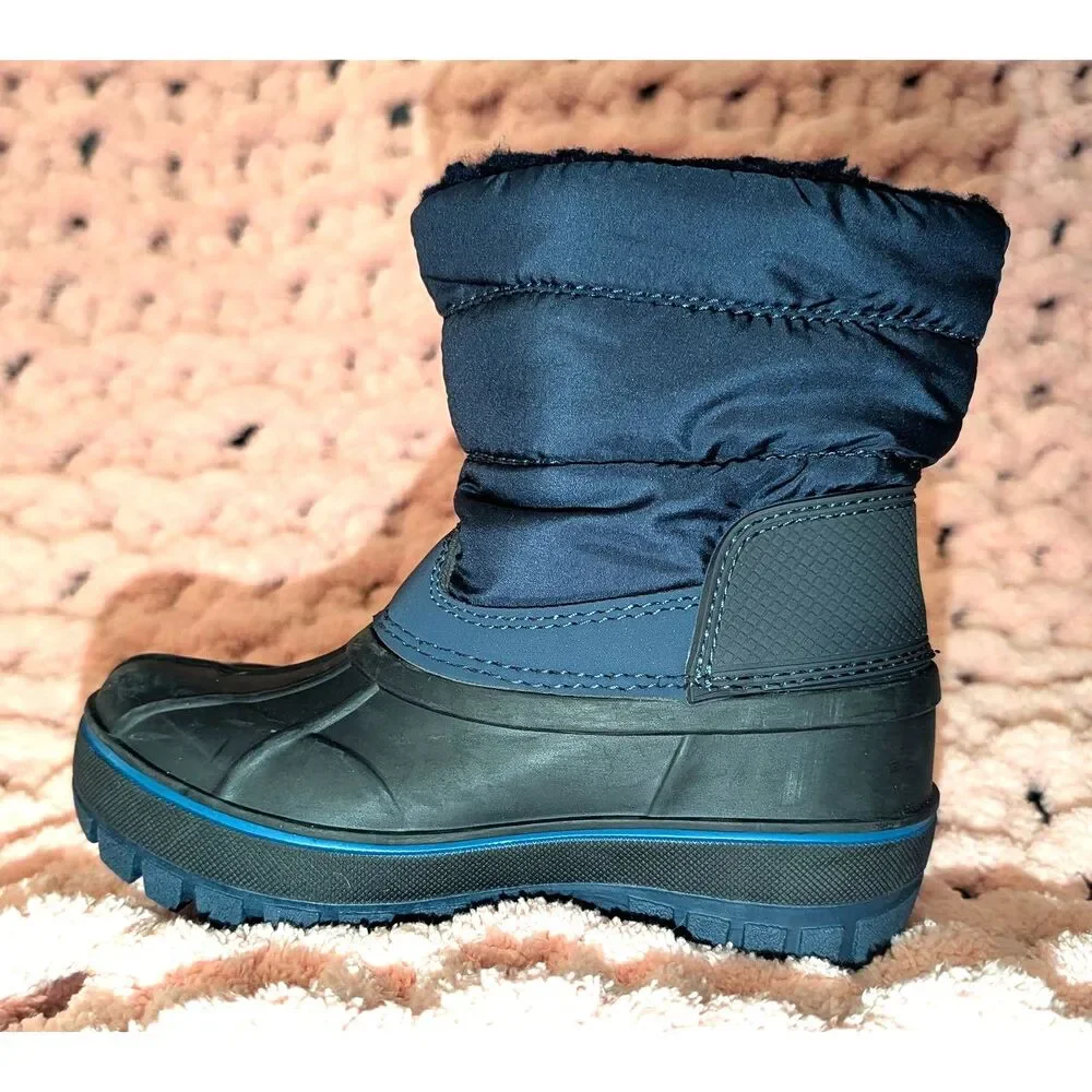 Lands' End Waterproof Unisex Kids Snow Boots Insulated Fleece Lined Size 8 C